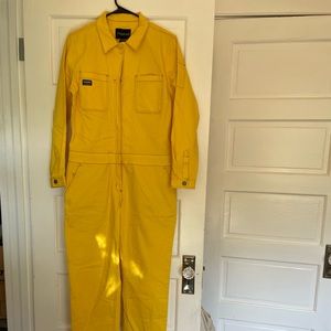Women’s Yellow zip up coveralls by Wildfang.
